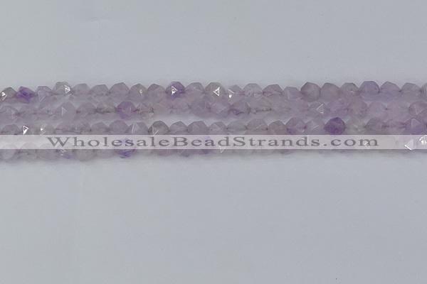 CNA761 15.5 inches 6mm faceted nuggets light lavender amethyst beads