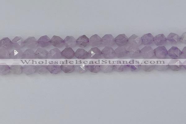 CNA764 15.5 inches 12mm faceted nuggets light lavender amethyst beads