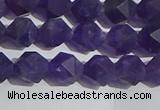 CNA766 15.5 inches 6mm faceted nuggets matte amethyst beads