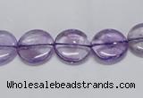 CNA820 15.5 inches 10mm flat round natural light amethyst beads