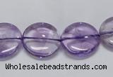 CNA823 15.5 inches 16mm flat round natural light amethyst beads