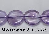 CNA824 15.5 inches 18mm flat round natural light amethyst beads