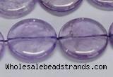 CNA826 15.5 inches 25mm flat round natural light amethyst beads