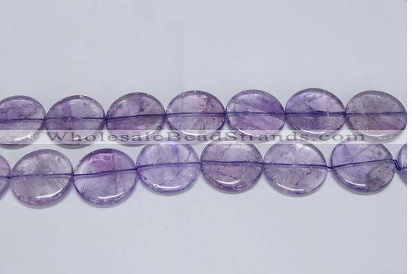 CNA828 15.5 inches 35mm flat round natural light amethyst beads