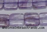 CNA841 15.5 inches 12mm square natural light amethyst beads