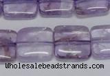 CNA842 15.5 inches 14mm square natural light amethyst beads