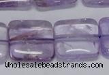 CNA845 15.5 inches 20mm square natural light amethyst beads