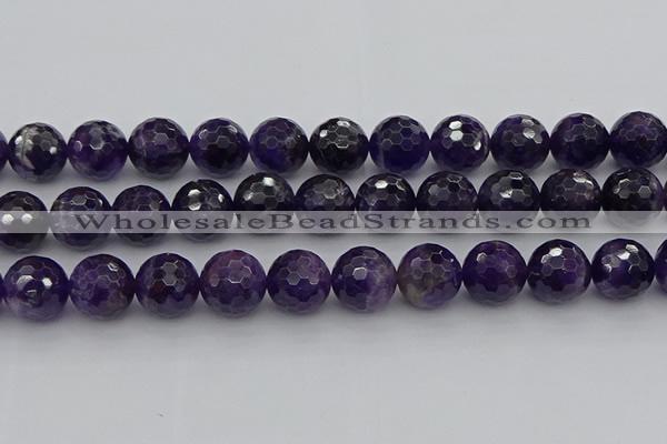 CNA918 15.5 inches 16mm faceted round natural amethyst beads