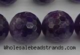 CNA919 15.5 inches 18mm faceted round natural amethyst beads