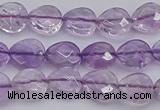 CNA924 15.5 inches 10*10mm faceted flat teardrop natural amethyst beads