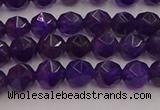 CNA936 15.5 inches 6mm faceted nuggets amethyst gemstone beads