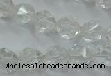 CNC101 15 inches 8mm faceted nuggets white crystal beads