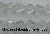 CNC102 15 inches 10mm faceted nuggets white crystal beads