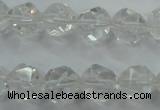 CNC103 15 inches 12mm faceted nuggets white crystal beads