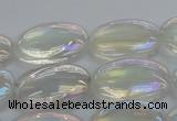 CNC218 15.5 inches 18*25mm oval AB-color white crystal beads