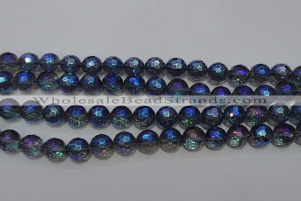 CNC313 15.5 inches 10mm faceted round AB-color white crystal beads