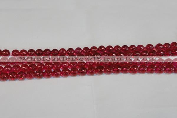 CNC411 15.5 inches 6mm round dyed natural white crystal beads