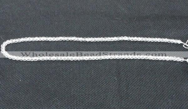 CNC50 15.5 inches 4mm faceted round grade A natural white crystal beads