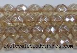 CNC518 15.5 inches 8mm faceted round dyed natural white crystal beads