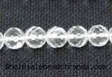 CNC53 15.5 inches 10mm faceted round grade A natural white crystal beads