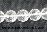 CNC55 15.5 inches 14mm faceted round grade A natural white crystal beads