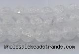 CNC551 15.5 inches 6mm round natural crackle white crystal beads