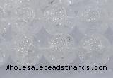 CNC554 15.5 inches 12mm round natural crackle white crystal beads