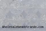 CNC555 15.5 inches 14mm round natural crackle white crystal beads