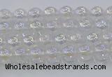 CNC560 15.5 inches 4mm round plated crackle white crystal beads