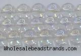 CNC570 15.5 inches 6mm round plated natural white crystal beads