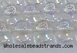 CNC573 15.5 inches 12mm round plated natural white crystal beads