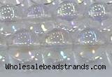 CNC574 15.5 inches 14mm round plated natural white crystal beads