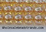 CNC577 15.5 inches 8mm round plated natural white crystal beads