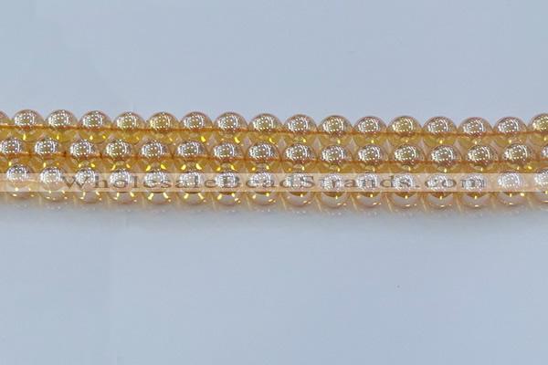 CNC578 15.5 inches 10mm round plated natural white crystal beads