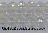 CNC601 15.5 inches 6mm faceted round plated natural white crystal beads