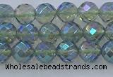 CNC626 15.5 inches 4mm faceted round plated natural white crystal beads