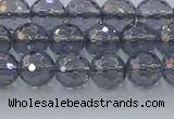 CNC639 15.5 inches 6mm faceted round plated natural white crystal beads