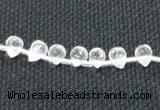 CNC64 5*7mm faceted teardrop grade A natural white crystal beads