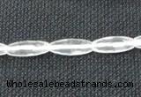 CNC65 6*16mm faceted rice grade A natural white crystal beads