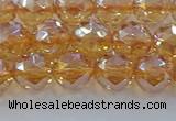 CNC652 15.5 inches 8mm faceted round plated natural white crystal beads