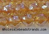 CNC654 15.5 inches 12mm faceted round plated natural white crystal beads