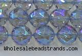 CNC659 15.5 inches 10mm faceted round plated natural white crystal beads