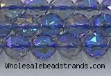 CNC665 15.5 inches 10mm faceted round plated natural white crystal beads