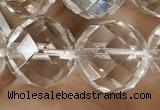 CNC708 15.5 inches 18mm faceted round white crystal beads