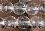 CNC712 15.5 inches 6mm faceted round white crystal beads