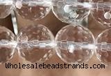 CNC714 15.5 inches 10mm faceted round white crystal beads