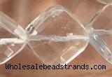 CNC757 15.5 inches 16*16mm faceted diamond white crystal beads