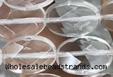 CNC763 15.5 inches 10*14mm faceted oval white crystal beads