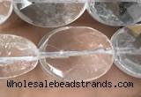 CNC764 15.5 inches 12*16mm faceted oval white crystal beads