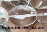 CNC766 15.5 inches 15*20mm faceted oval white crystal beads